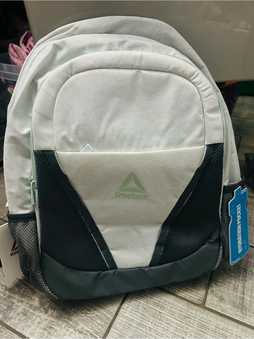 Reebok 18” Maisie Backpack Gray and Mint NWT